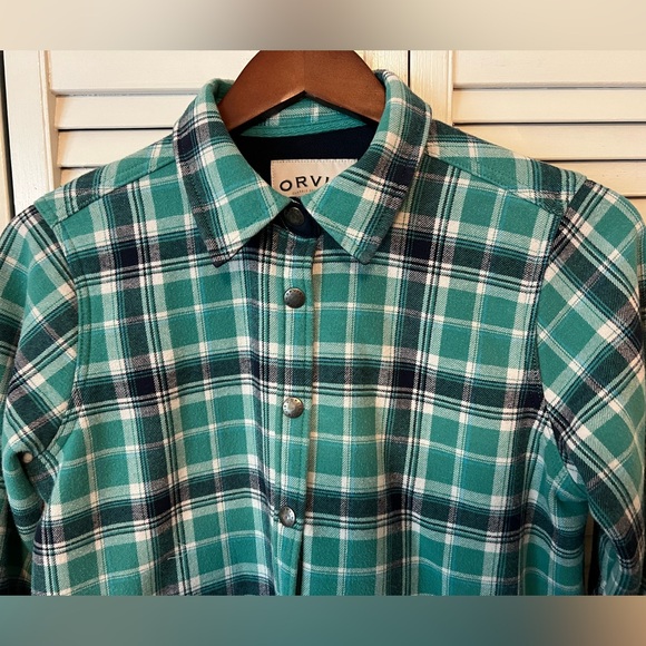 Orvis Fleece lined Snap Heritage Plaid Shirt Jacket Cabin Ready Medium gorpcore - Picture 2 of 10